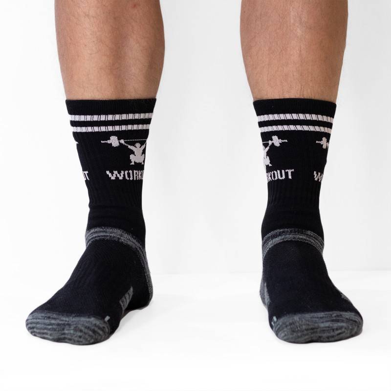 Socken mit WORKOUT-Logo - schwarz