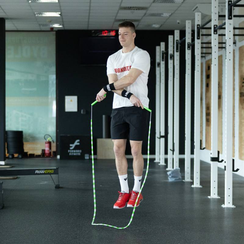 Korálkové švihadlo WORKOUT - nastavitelné - zelené