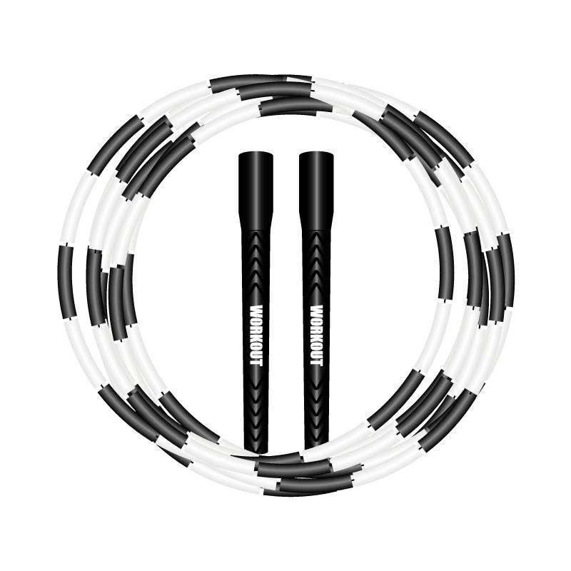 Perlen-Springseil WORKOUT - verstellbar - schwarz