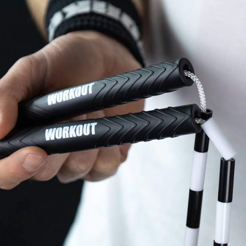 Perlen-Springseil WORKOUT - verstellbar - schwarz