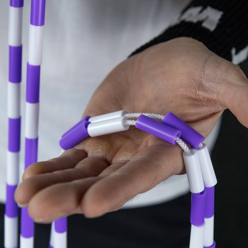 Corda per saltare con perline WORKOUT - regolabile - viola