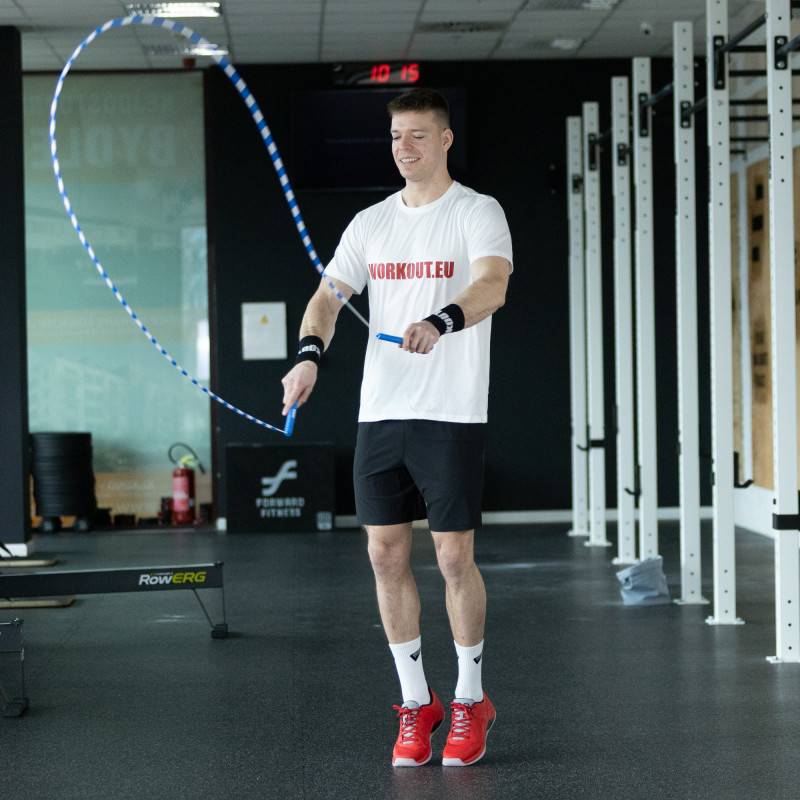 Korálkové švihadlo WORKOUT - nastavitelné - modré