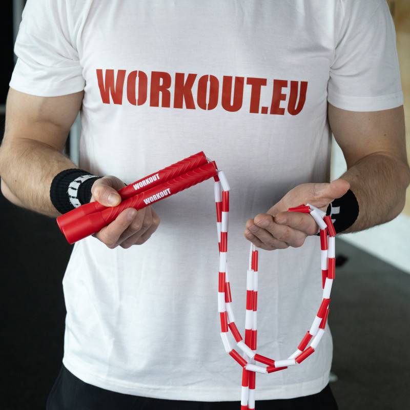 WORKOUT bead jump rope - adjustable - red