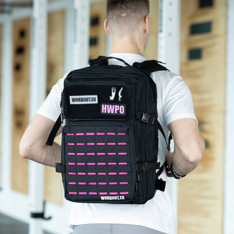 Fitness Backpack WORKOUT 2.0 - black and pink