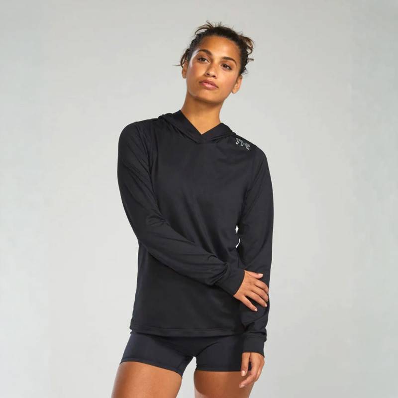 Felpa con cappuccio TYR SLS Tech Performance donna - nero