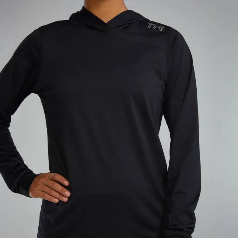 Felpa con cappuccio TYR SLS Tech Performance donna - nero