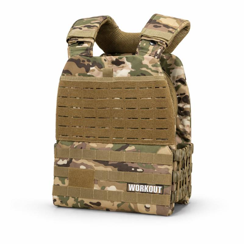 Zátěžová taktická plátová vesta WORKOUT - Camo