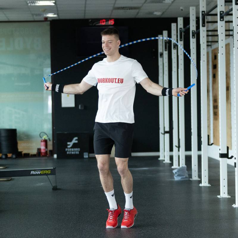 Korálkové švihadlo WORKOUT - nastavitelné - modré