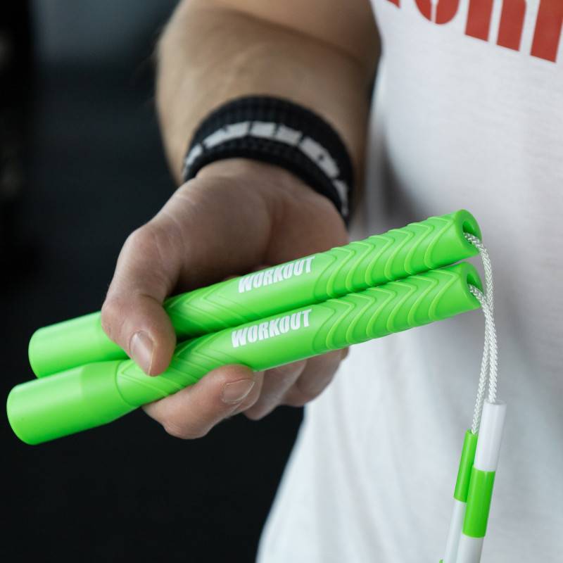WORKOUT bead jump rope - adjustable - green