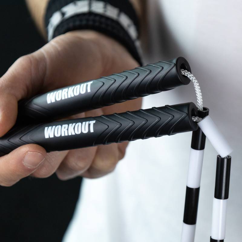 Korálkové švihadlo WORKOUT - nastavitelné - černé