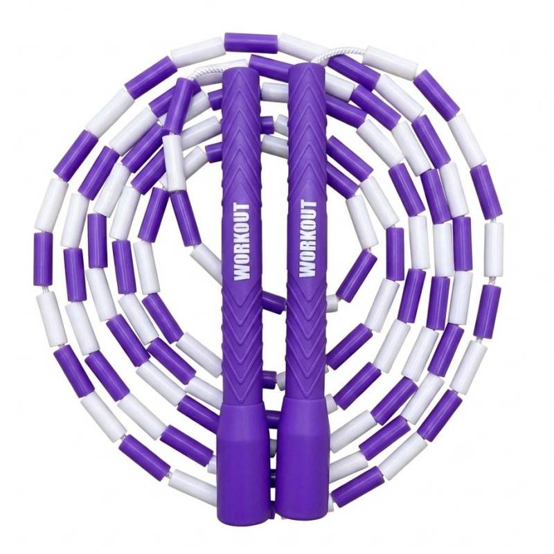 Perlen-Springseil WORKOUT - verstellbar - lila