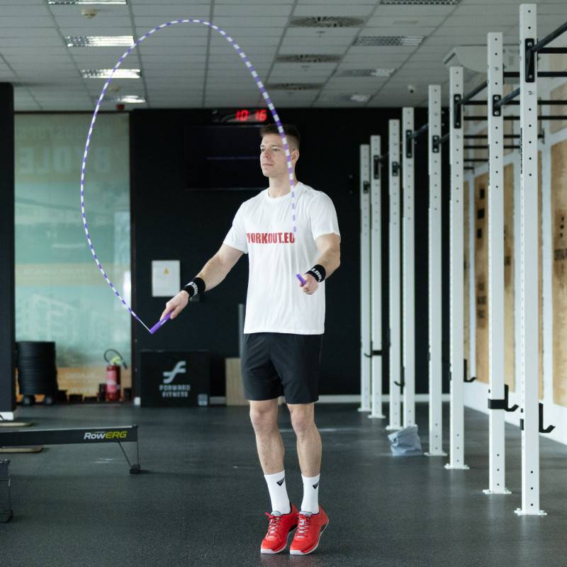 Beaded jump rope WORKOUT - adjustable - purple