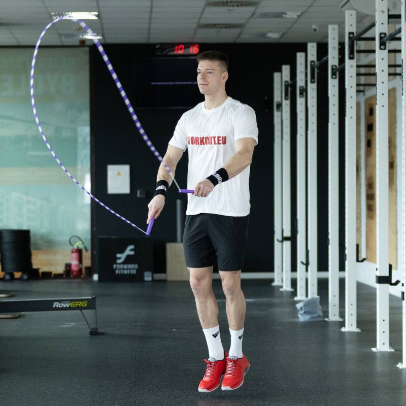 Corda per saltare con perline WORKOUT - regolabile - viola
