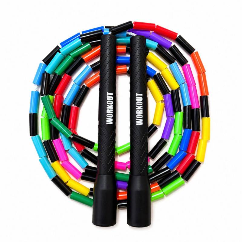 Perlenspringseil WORKOUT - verstellbar - farbig