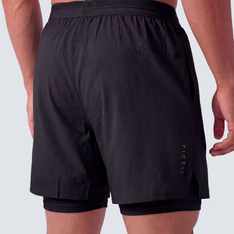 Pantaloncini da uomo Picsil 2in1 Performance SS26 - nero