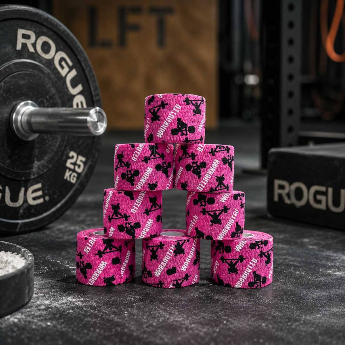 Set di 8 nastri Thumb Hookgrip WORKOUT - 7 m (rosa)
