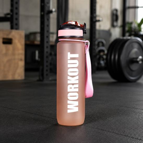 Láhev na pití WORKOUT Tritan 1000 ml broskvová
