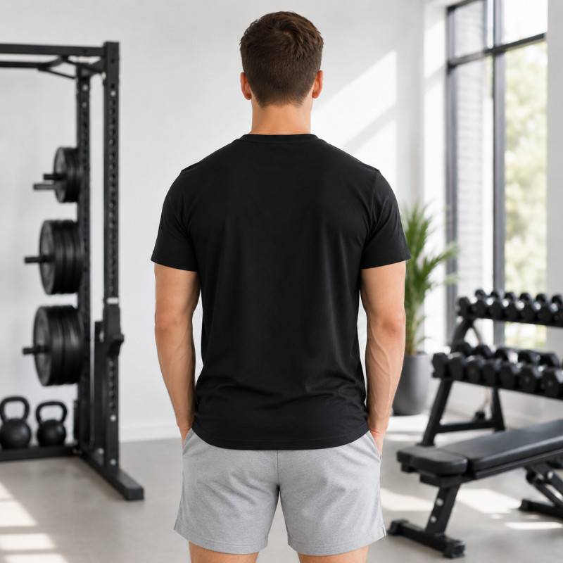 Man T-Shirt WORKOUT - black a kratší