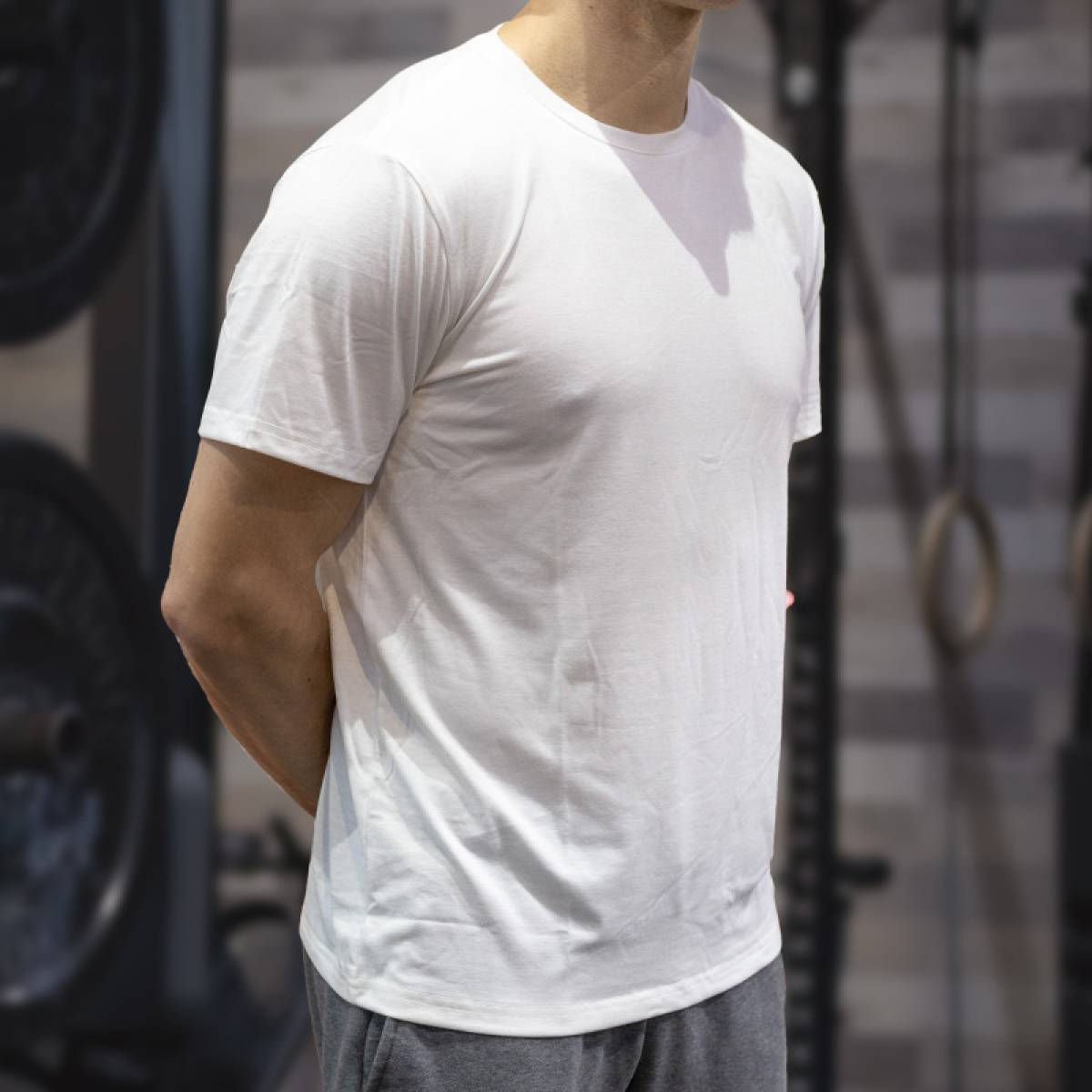 Mens sports t-shirt WORKOUT - white