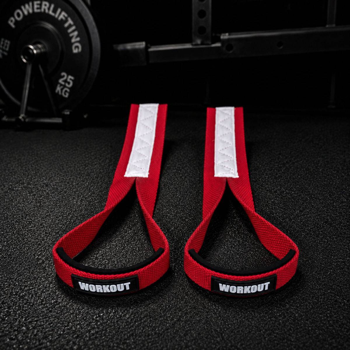 WORKOUT Weightlifting Shorts - Red/White