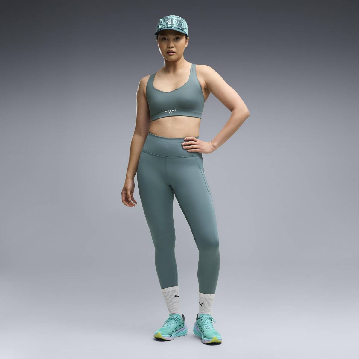 PUMA HYROX PWRMODE 7/8 Womens Sports Leggings - Turquoise