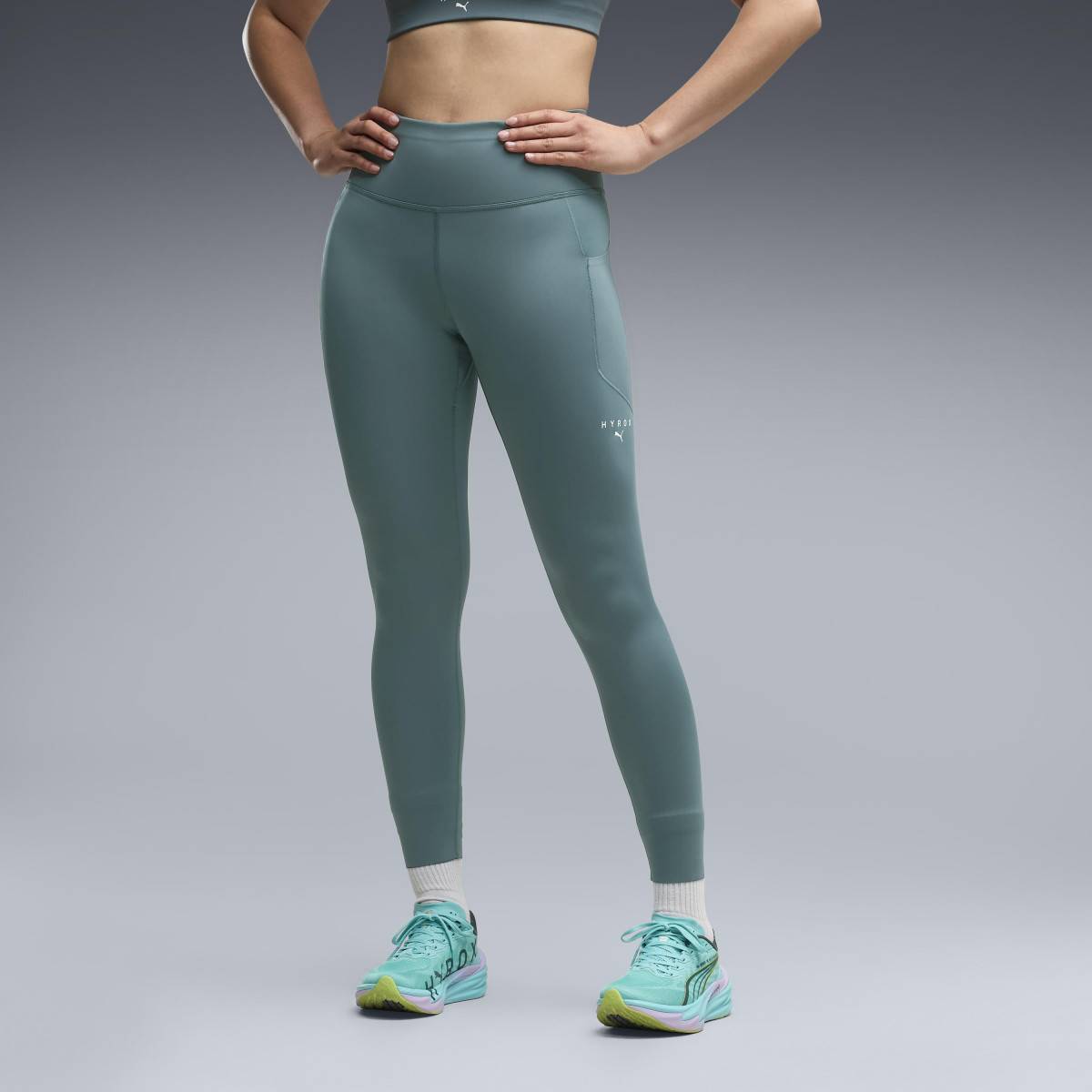 Leggings sportivi da donna PUMA HYROX PWRMODE 7/8 - turchese
