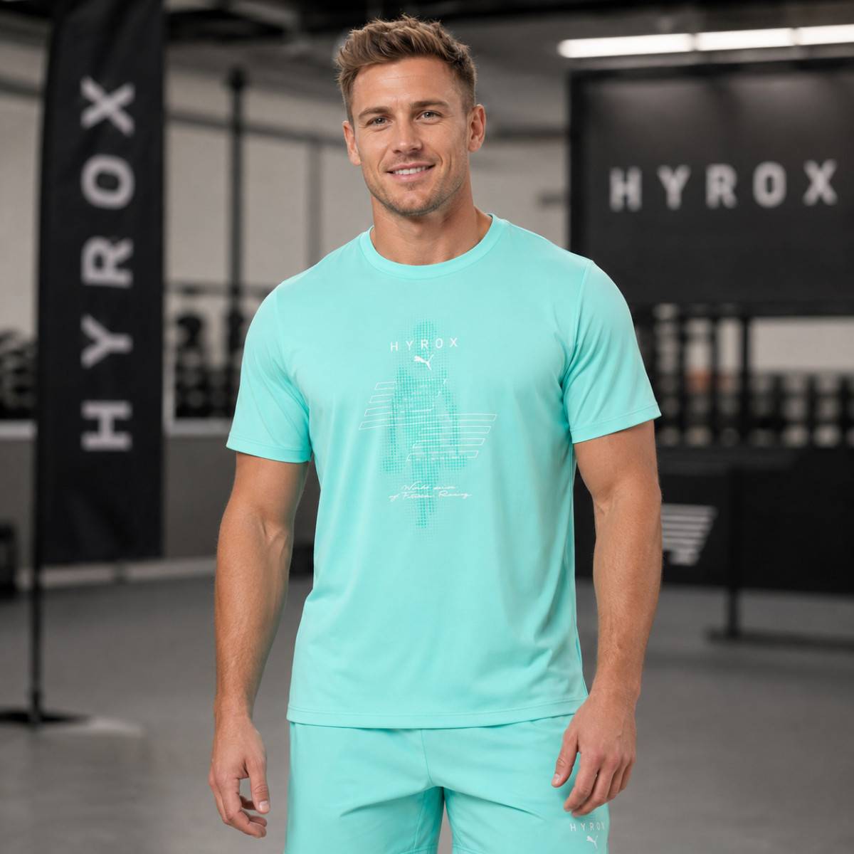 PUMA HYROX CLOUDSPUN THERMOADAPT Mens T-Shirt - Turquoise