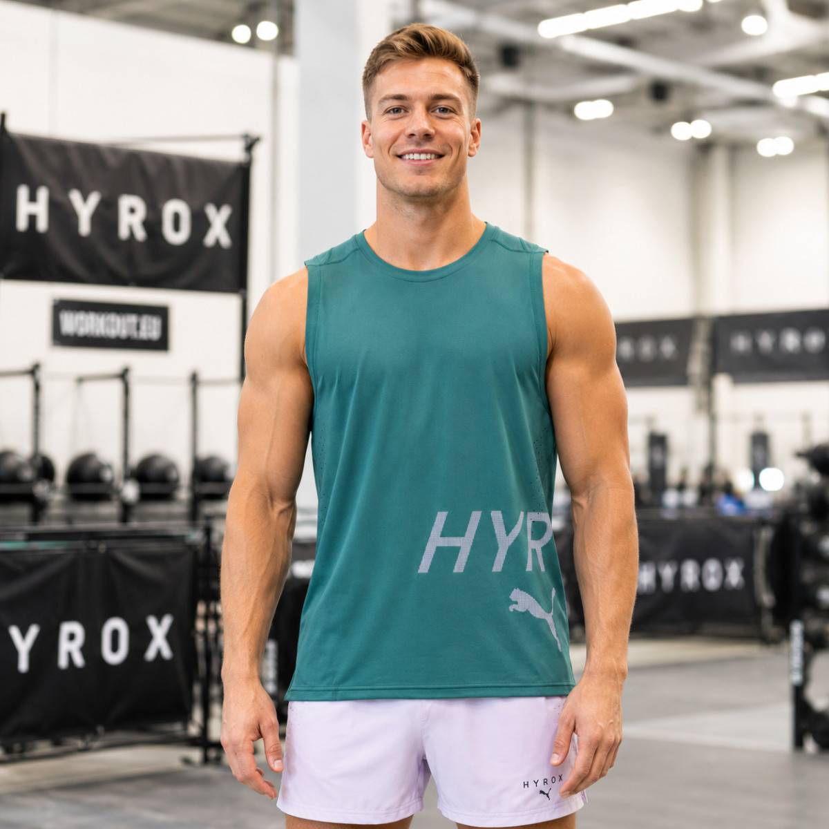 Canotta da uomo PUMA HYROX PWRMODE TRAINING - verde