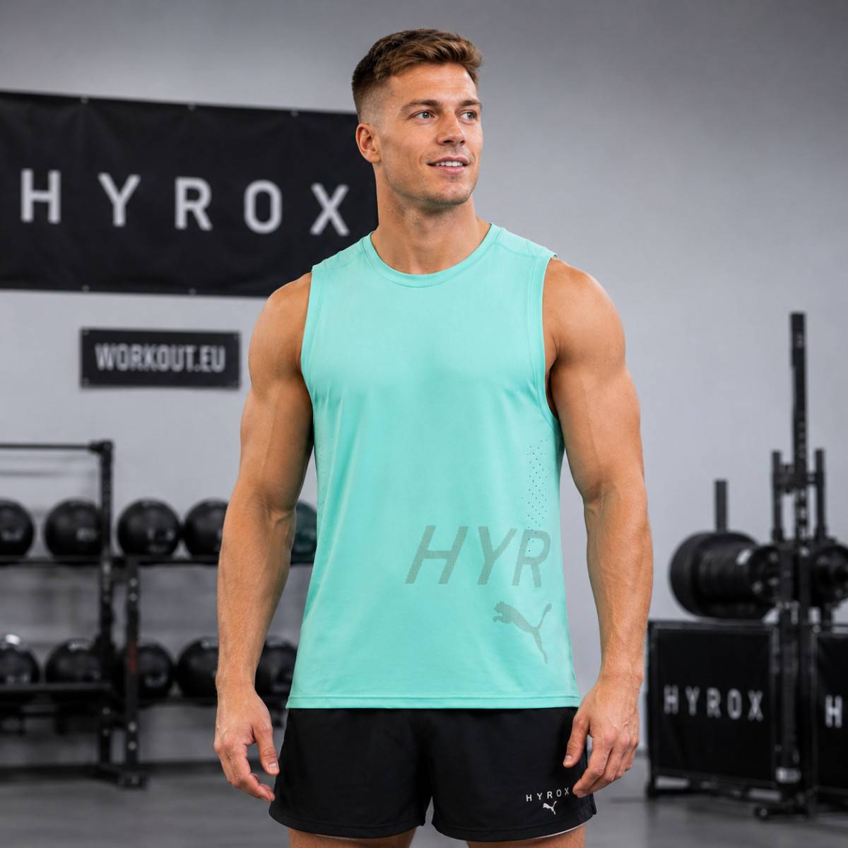 PUMA HYROX CUTOFF Mens Tank Top - Turquoise