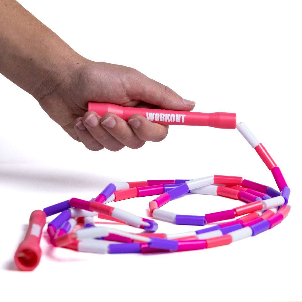 WORKOUT Kinder-Sprungseil mit Perlen - verstellbar - rosa