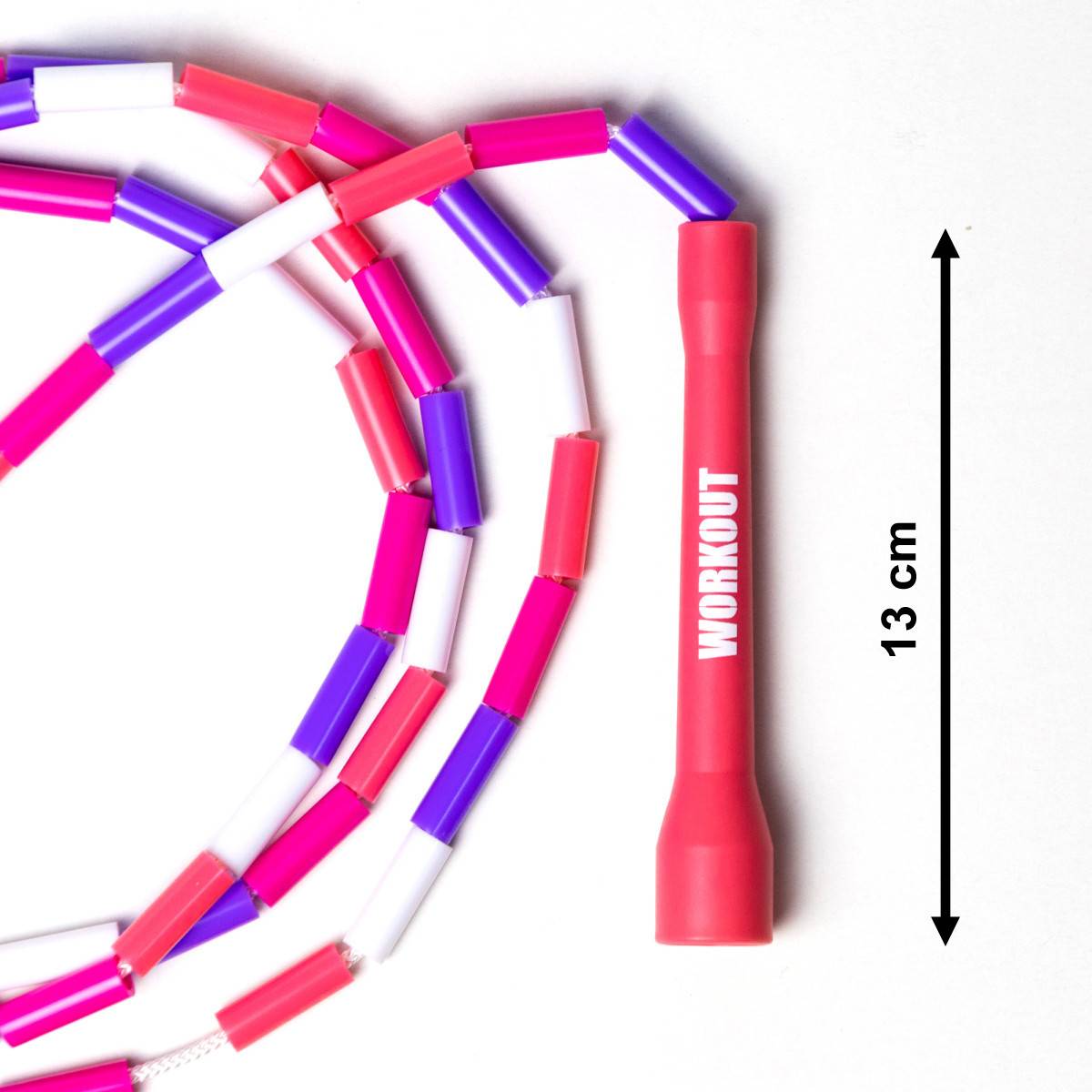 WORKOUT Childrens Beaded Jump Rope - Adjustable - Pink