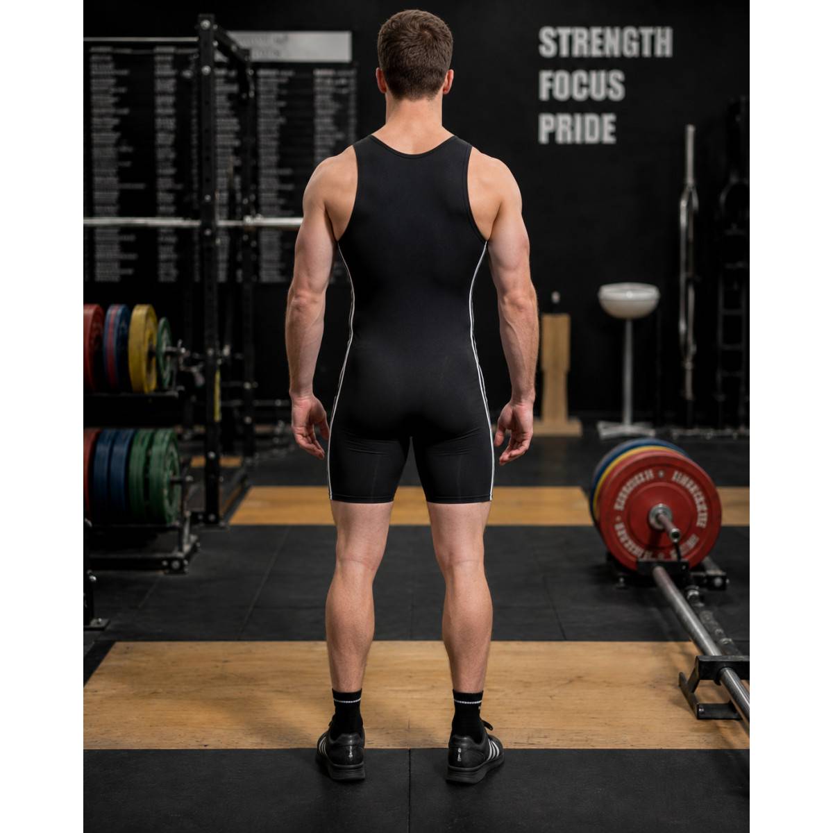 Vzpěračský dres Nerlinger unisex černý