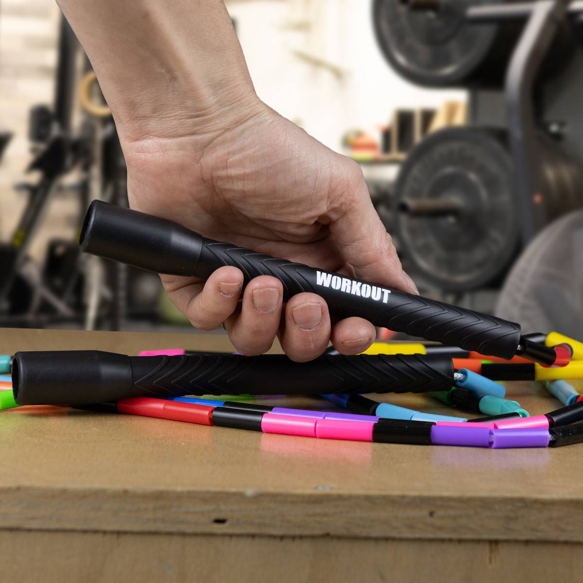 Bead jump rope WORKOUT - adjustable - coloured