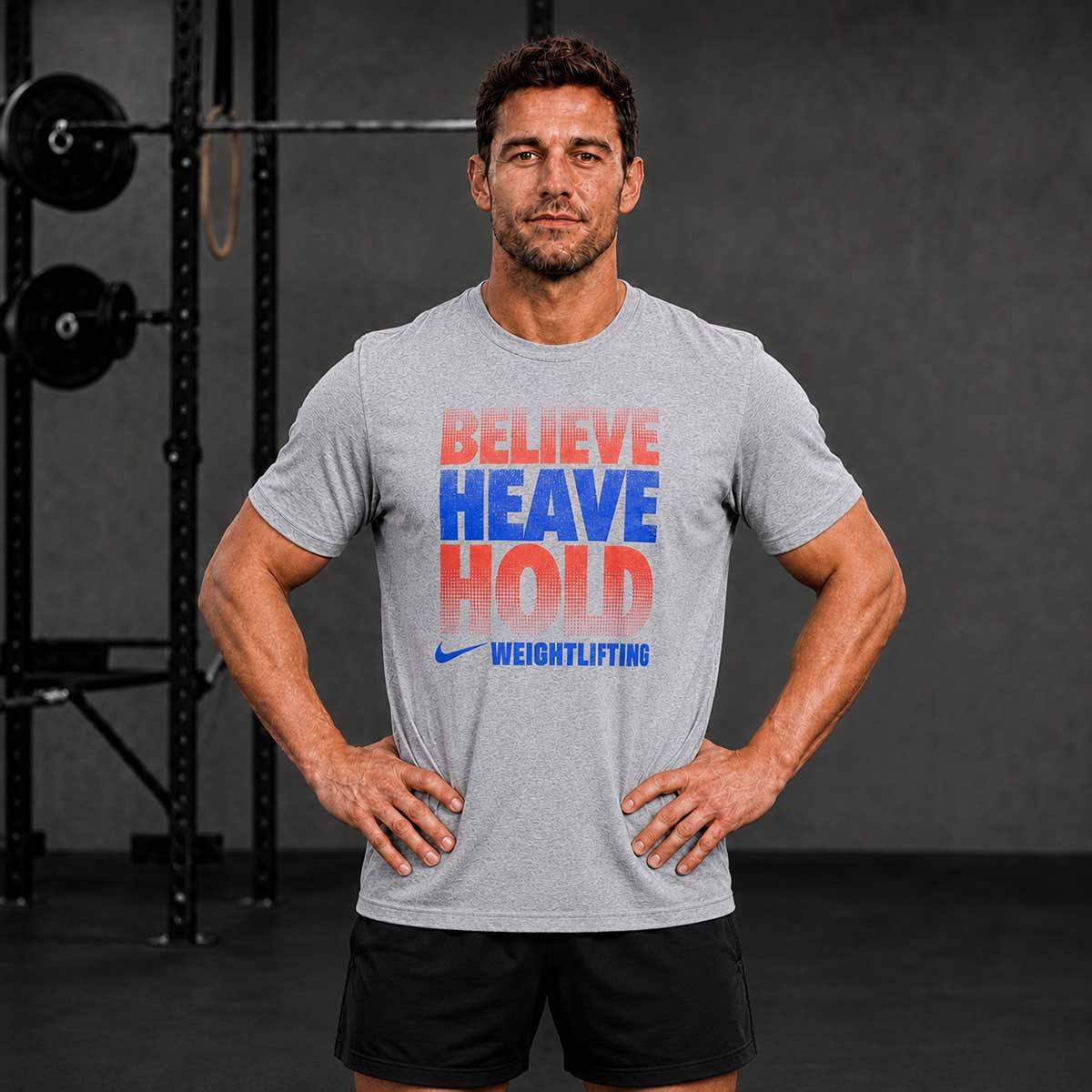 Man T-Shirt Nike Believe Heave Hold - grey light