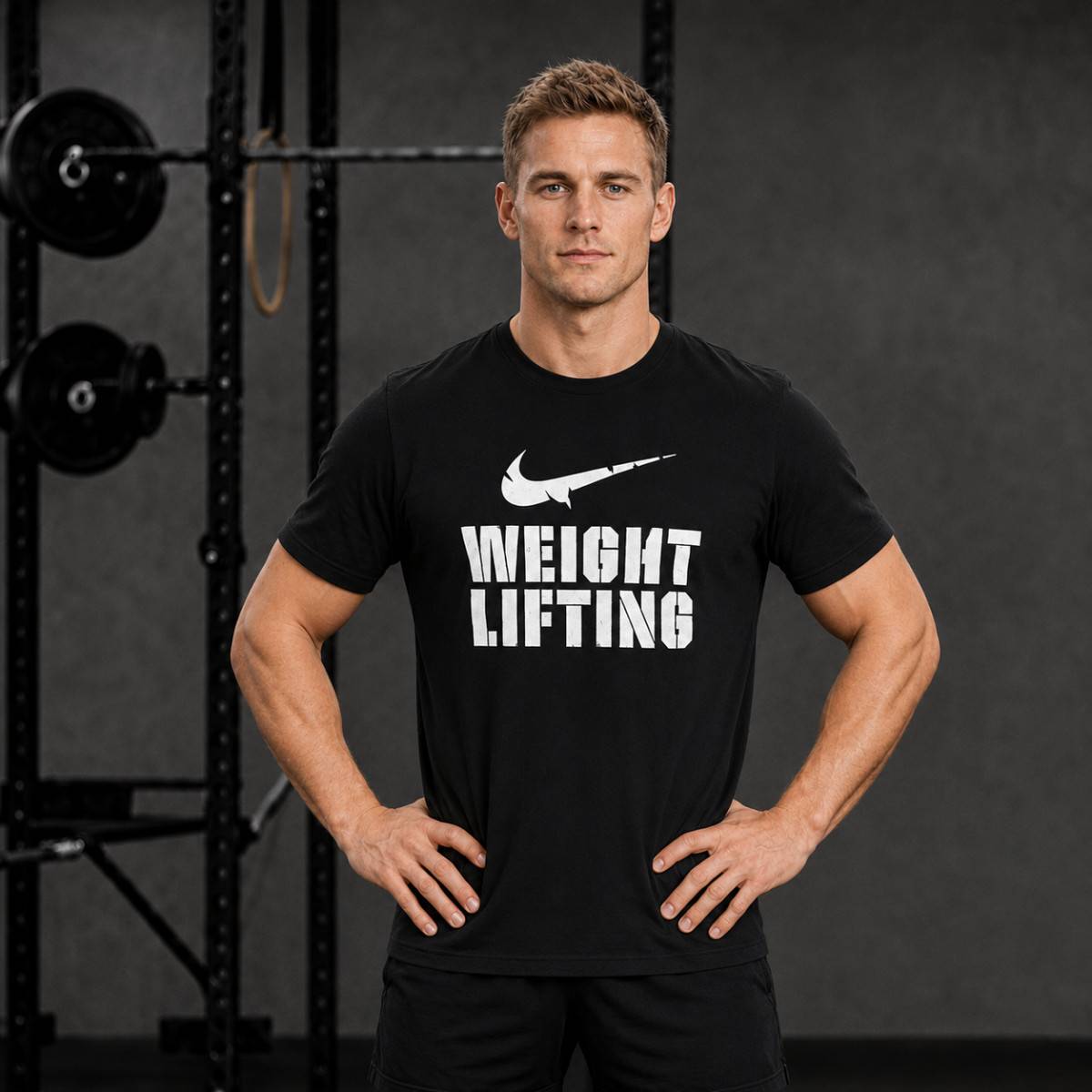 Nike Mens Tee Weightlifting - Black/White
