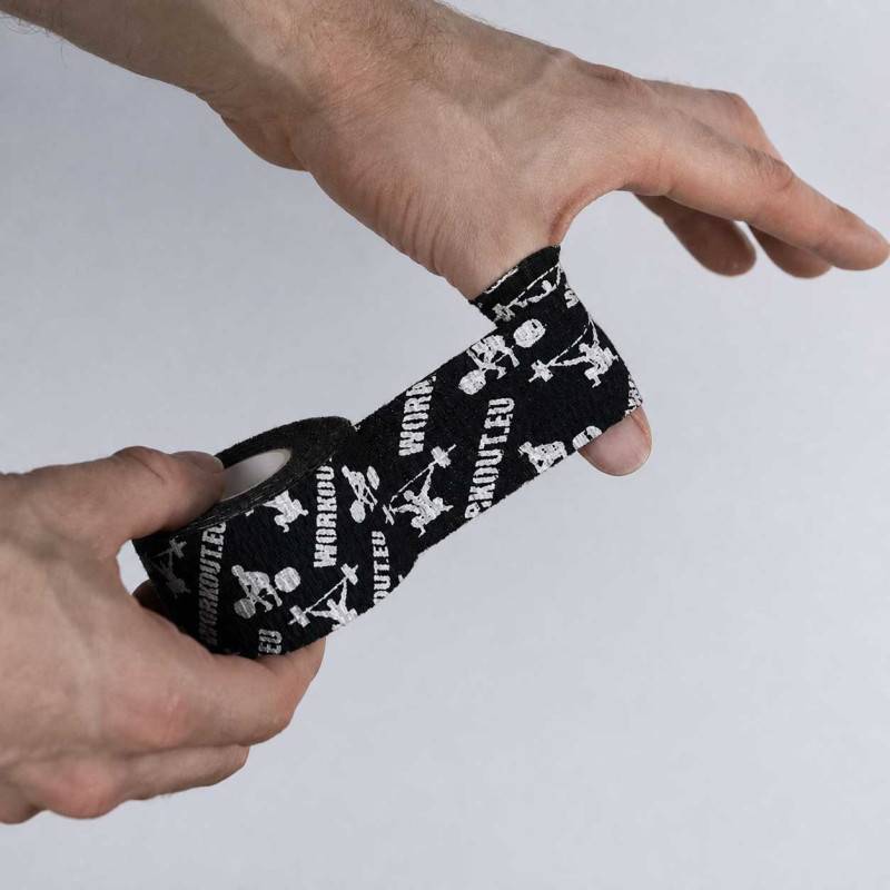 Gympack 32 ks - Thumb Hookgrip tape WORKOUT úzká - délka 7 m (černá)