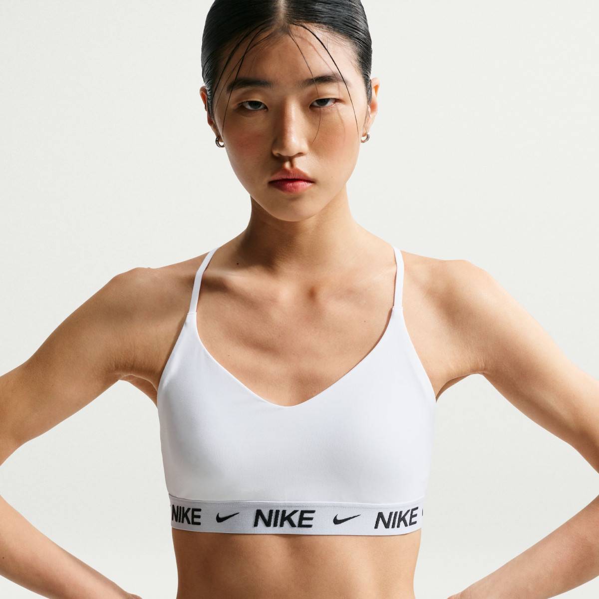 Nike Indy Womens Light Support Bra - White/Gray
