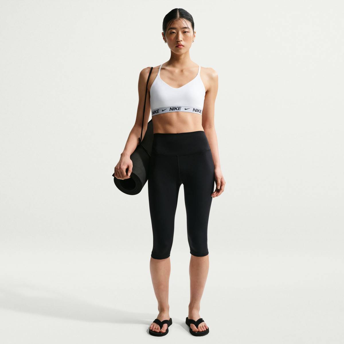 Nike Indy Womens Light Support Bra - White/Gray