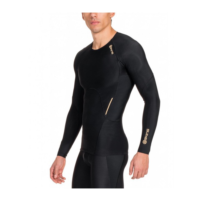 Man compression T-Shirt long sleeve A400 Gold