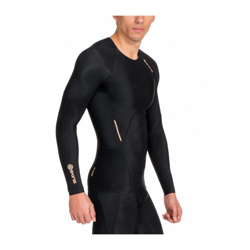 Man compression T-Shirt long sleeve A400 Gold