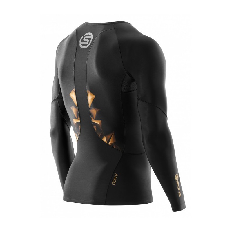 Man compression T-Shirt long sleeve A400 Gold