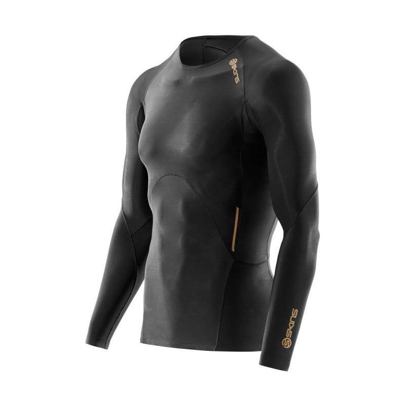 Man compression T-Shirt long sleeve A400 Gold